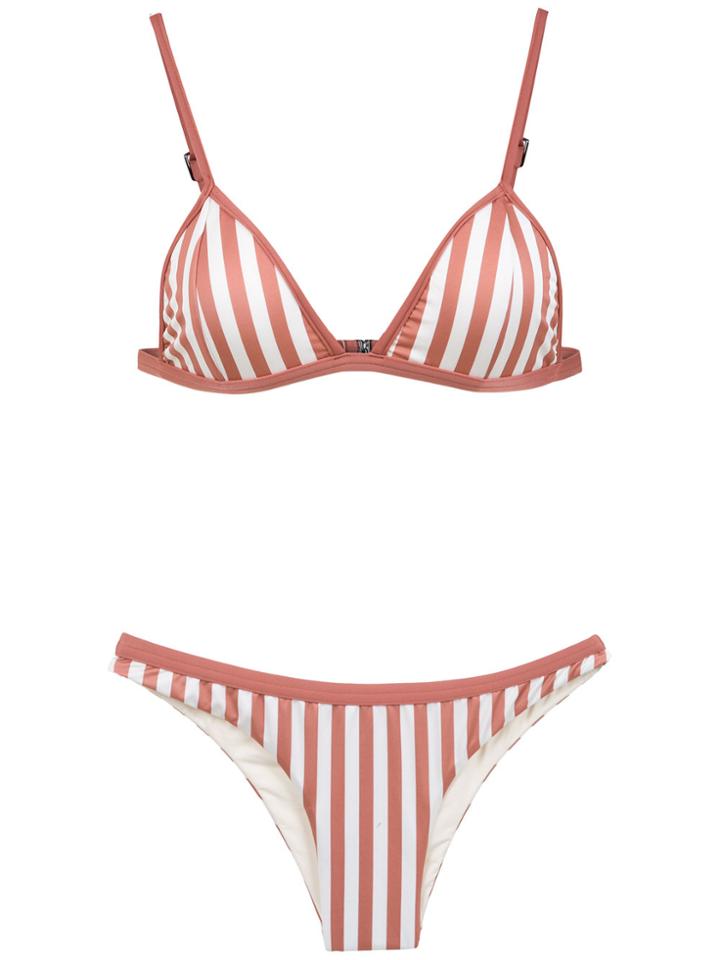 Haight Striped Bikini Set - Brown