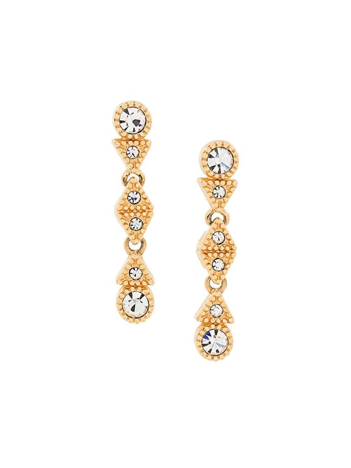 Susan Caplan Vintage Swarovski Drop Earrings - Metallic
