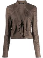 Gucci Vintage 2005's Draped Fitted Jacket - Green