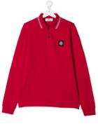 Stone Island Junior Teen Long-sleeve Polo Shirt - Red