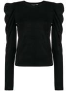 Alice+olivia Gathered Sleeve Sweater - Black