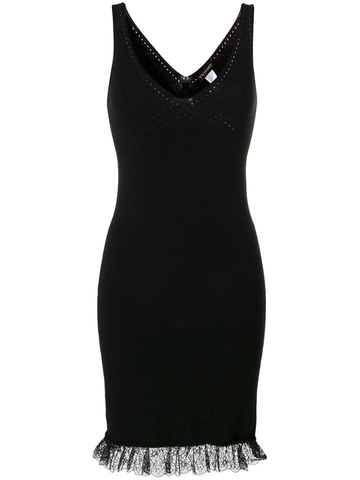 Twin-set Frill Trim Tank Dress - Black