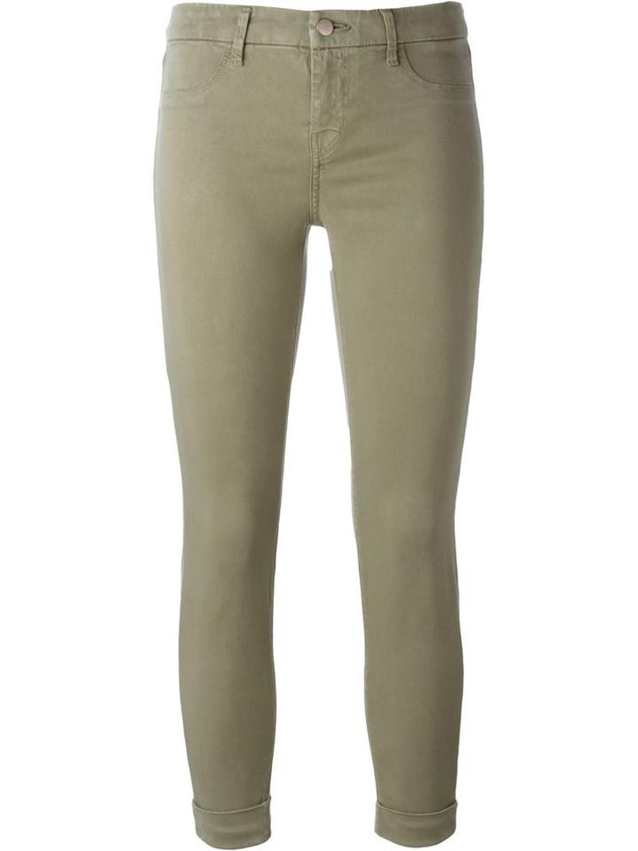 J Brand Cropped Skinny Jeans, Women's, Size: 29, Green, Lyocell/cotton/spandex/elastane