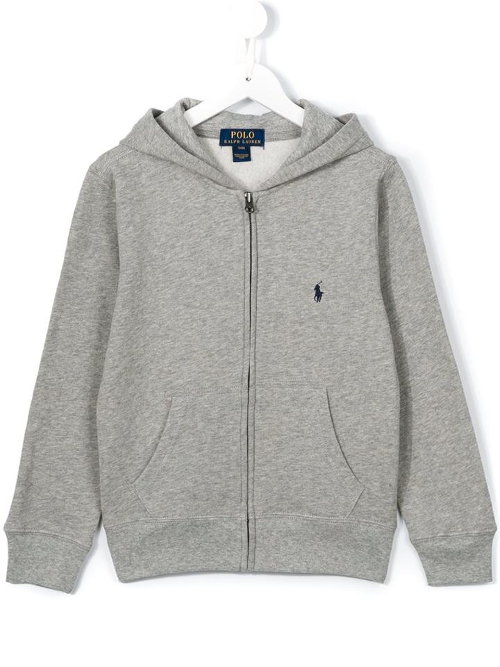 Ralph Lauren Kids Embroidered Logo Hoodie, Boy's, Size: 8 Yrs, Grey