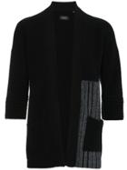 Curieux Black Cashmere Kimono Cardigan