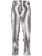 Mes Demoiselles Striped Cropped Trousers - Blue