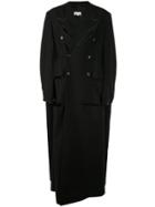 Maison Margiela Deconstructed Double-breasted Raw Coat - Black