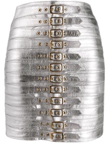 Manokhi Buckled Skirt - Silver