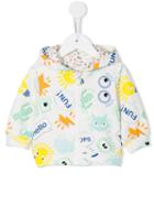 Fendi Kids - Multi Print Zip Hoodie - Kids - Cotton/spandex/elastane - 9 Mth, White