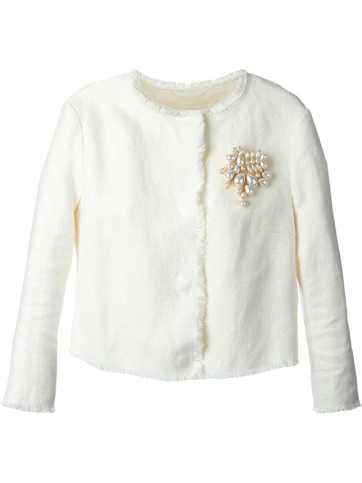 Ermanno Scervino Rihnestones Detail Textured Jacket