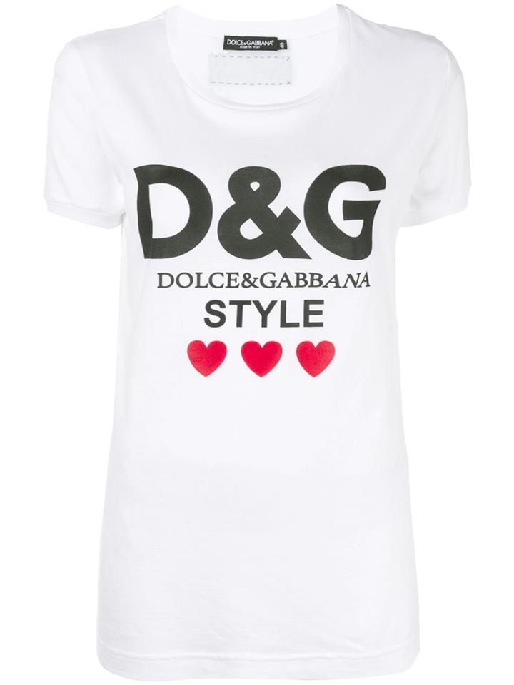 Dolce & Gabbana Printed Logo T-shirt - White
