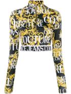 Versace Jeans Couture Cropped Printed Sweatshirt - Yellow