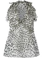 Roberto Cavalli Cheetah Print Blouse, Women's, Size: 50, Nude/neutrals, Silk