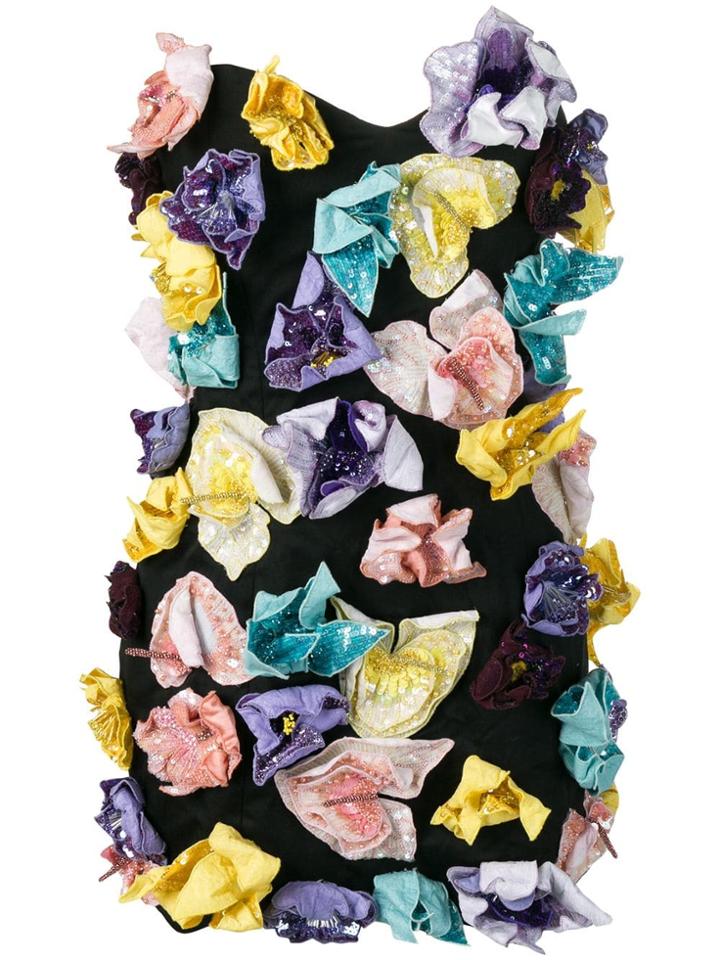 Attico Strapless Embellished Mini Dress - Black