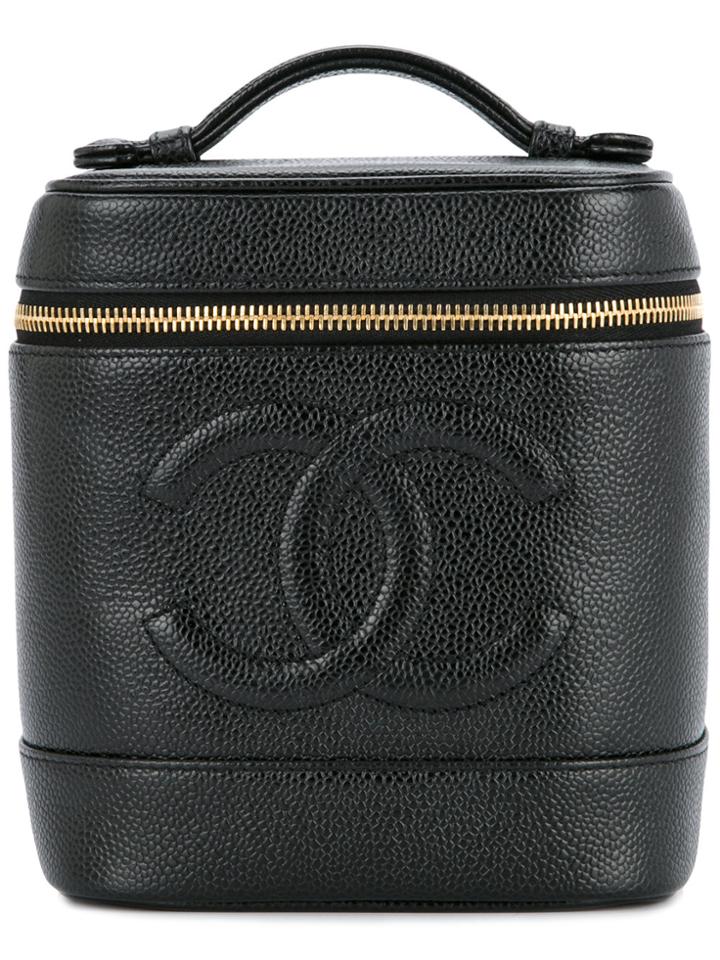 Chanel Vintage Cc Logos Cosmetic Handbag - Black