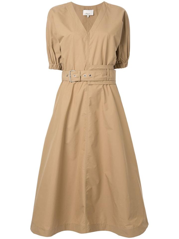 3.1 Phillip Lim Belted Waist Flared Dress - Brown
