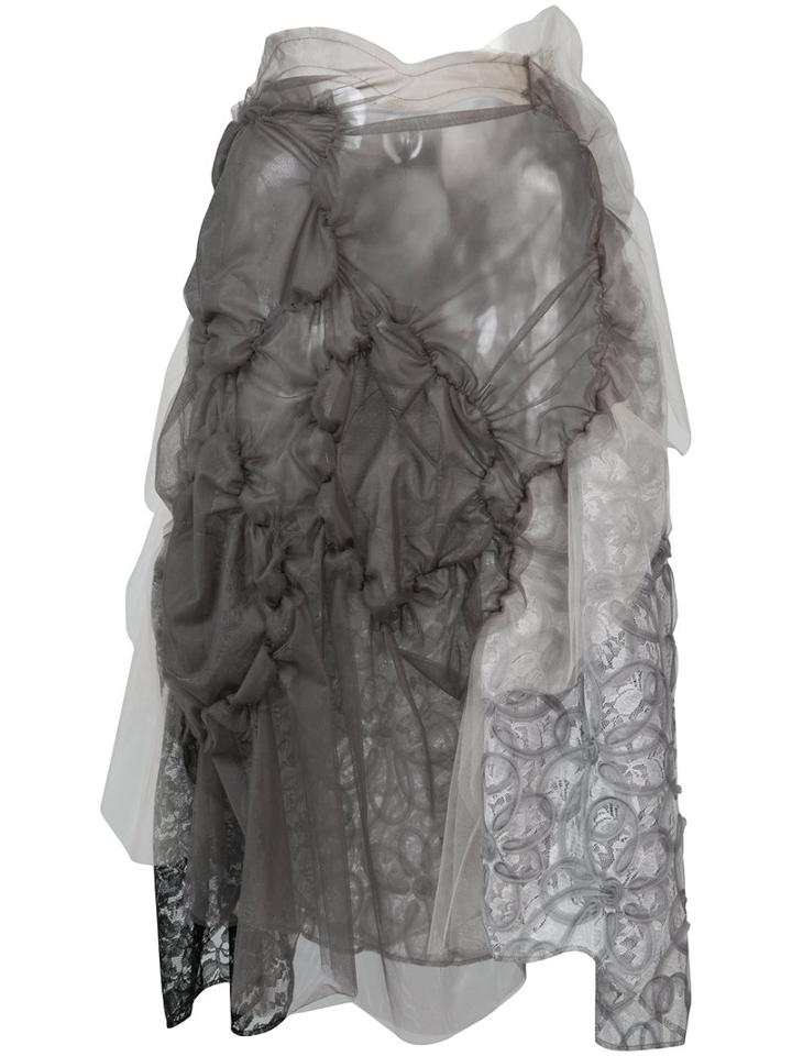 Comme Des Garçons Tricot - Layered Asymmetric Skirt - Women - Nylon/polyester - One Size, Women's, Grey, Nylon/polyester