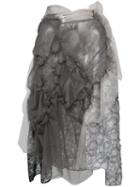 Comme Des Garçons Tricot - Layered Asymmetric Skirt - Women - Nylon/polyester - One Size, Women's, Grey, Nylon/polyester