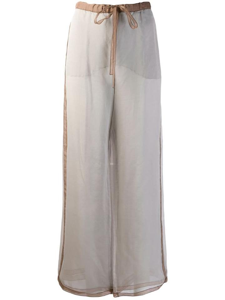Missoni Pre-owned 2000's Silk Crepe Wide-legged Trousers - Grey
