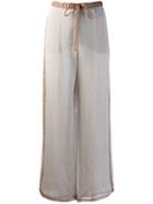 Missoni Pre-owned 2000's Silk Crepe Wide-legged Trousers - Grey