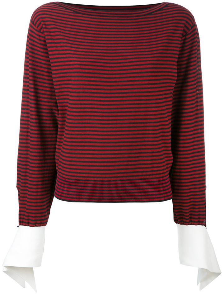 Chloé - Striped Top - Women - Cotton/polyamide/spandex/elastane - S, Red, Cotton/polyamide/spandex/elastane