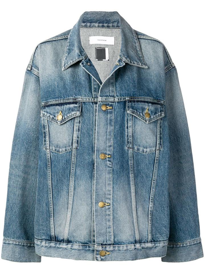 Facetasm Striped Denim Jacket - Blue