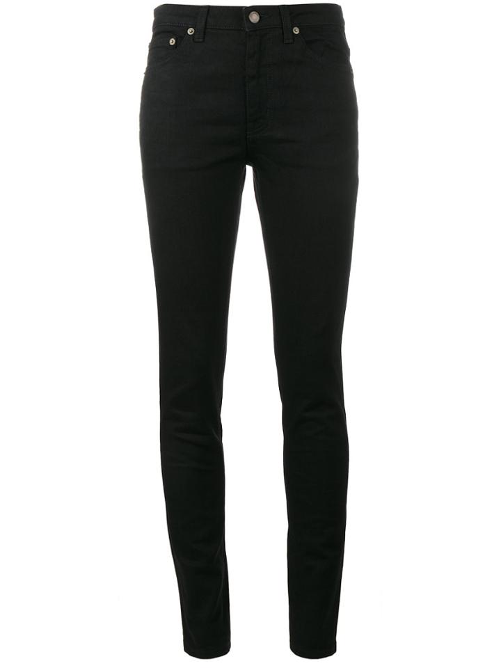Saint Laurent Classic Black Mid Rise Skinny Jeans
