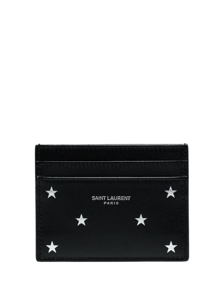 Saint Laurent Star Embossed Cardholder - Black