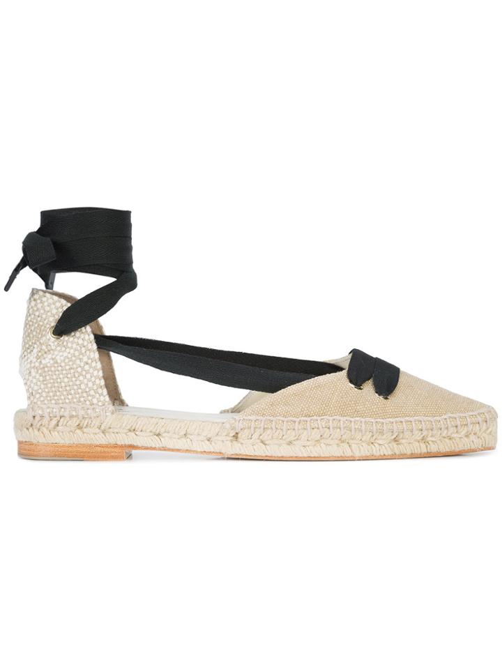 Castañer Manolo Ribbon Espadrilles - Nude & Neutrals
