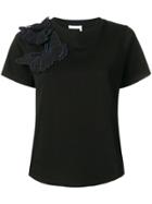 See By Chloé Embroidered Butterfly Appliqué T-shirt - Black