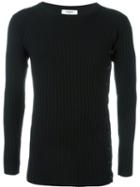 Ports 1961 Ribbed Knit Jumper, Men's, Size: Large, Black, Polyester/wool