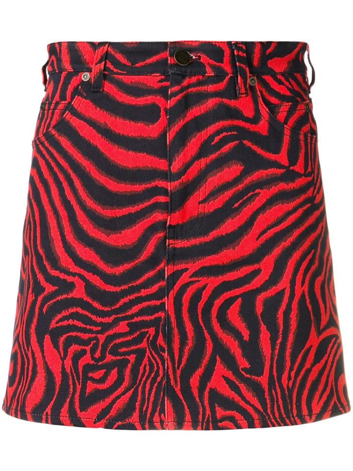Calvin Klein 205w39nyc Zebra Print Mini Skirt - Red