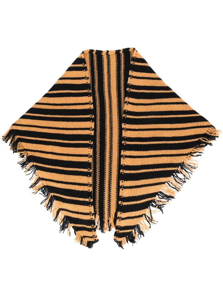 Danielapi Fringed Striped Scarf - Neutrals