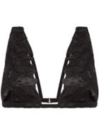 Fleur Du Mal Half Lined Bikini Top - Black