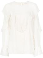 See By Chloé Ruffle Bell Sleeved Blouse - Nude & Neutrals