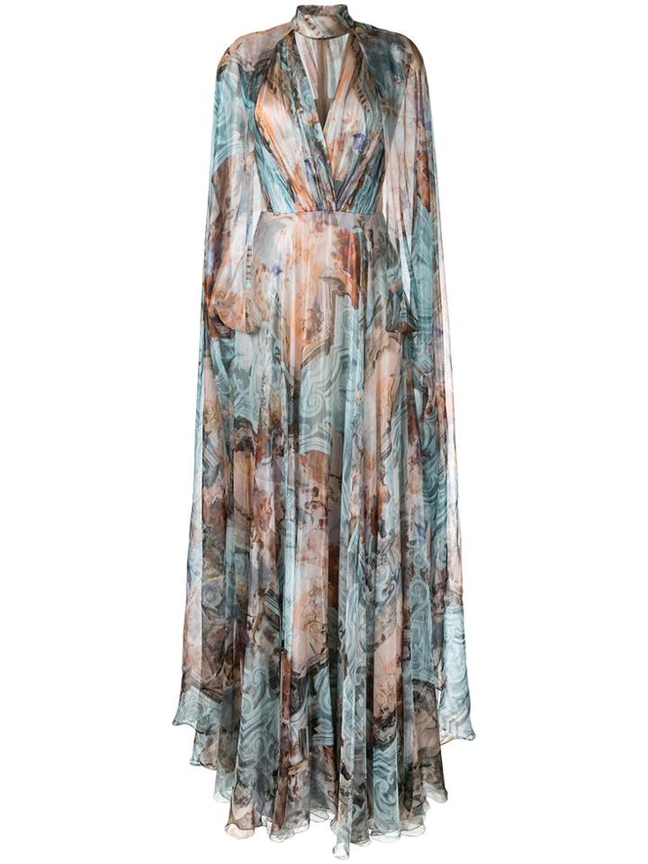 Isabel Sanchis Printed Flared Maxi Dress - Multicolour