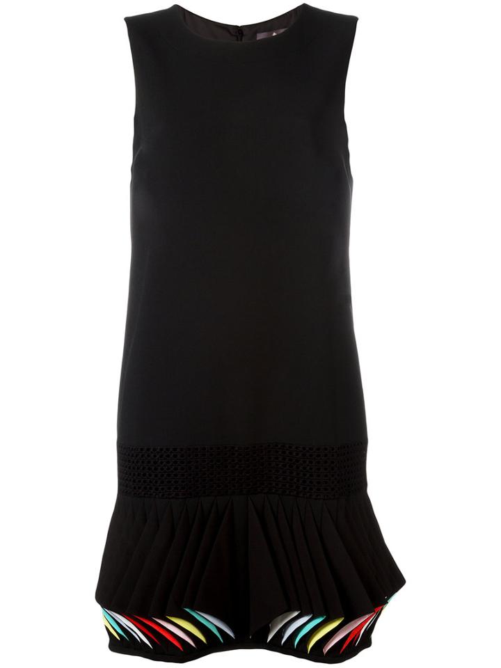 Capucci Sleeveless Pleated Hem Dress, Women's, Size: 42, Black, Cotton/polyester/spandex/elastane/viscose