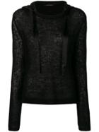 Luisa Cerano Knitted Hooded Top - Black