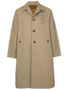 Undercover Back Print Single Breasted Coat - Brown