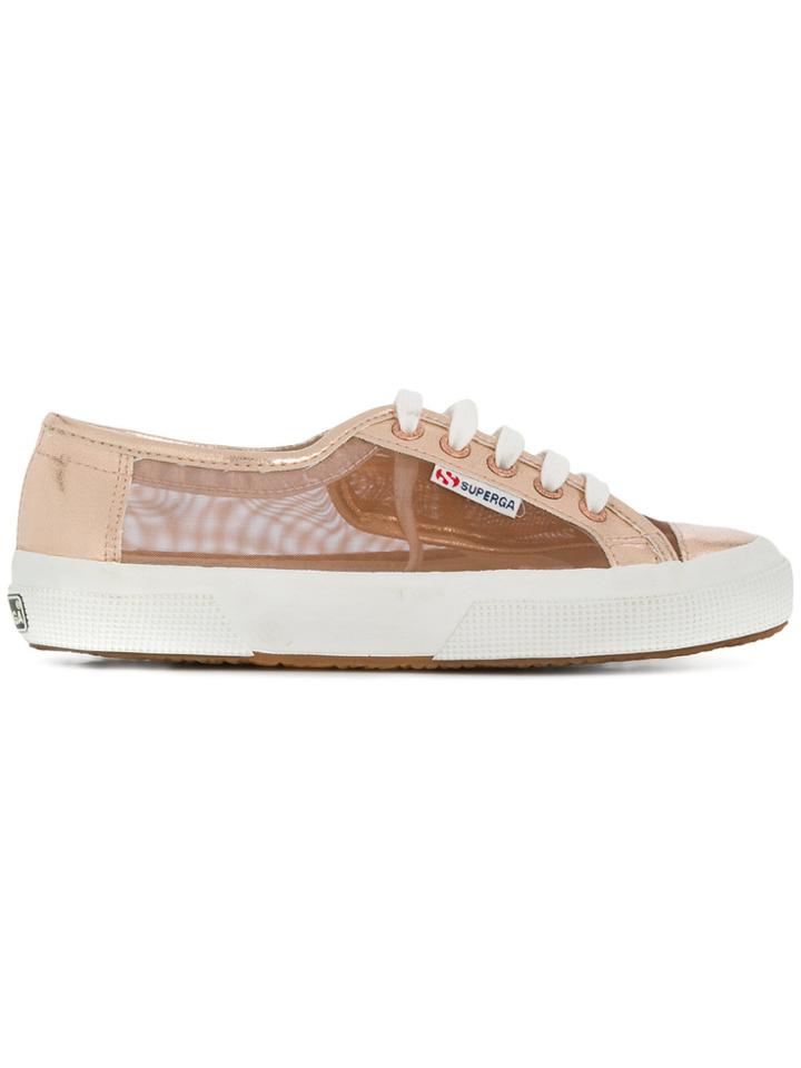 Superga Sheer Panel Sneakers - Pink & Purple
