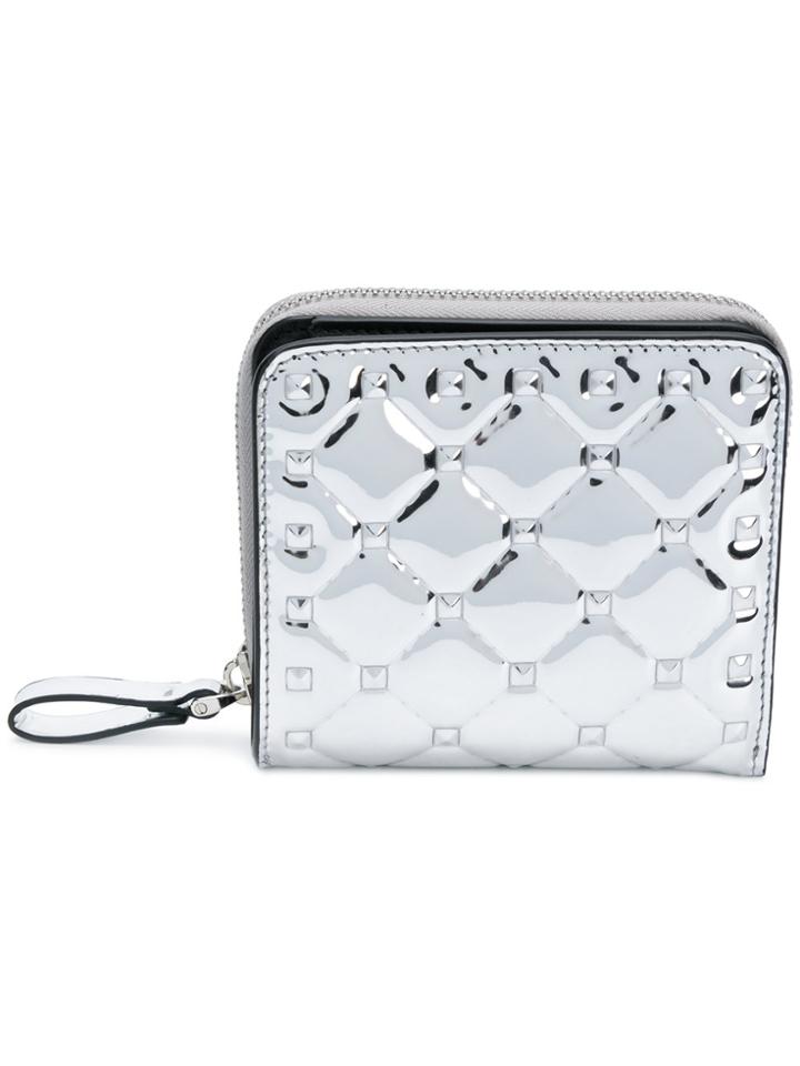 Valentino Zip Around French Wallet - Metallic