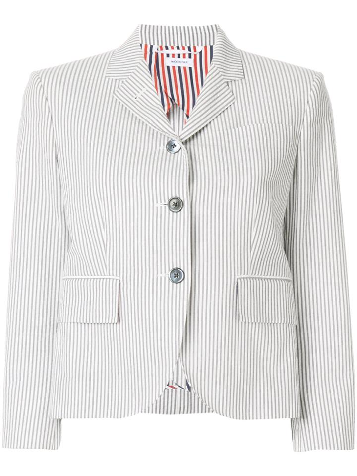 Thom Browne Striped Short Blazer - Grey