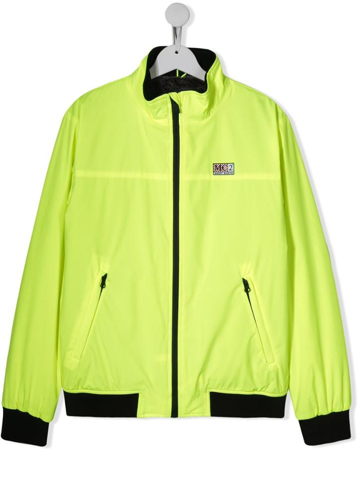 Mc2 Saint Barth Kids Teen Neon Logo Jacket - Yellow