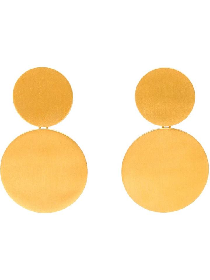 Marie Helene De Taillac 18kt Yellow Gold Disk Earrings