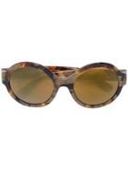 Dolce & Gabbana Eyewear Oval-shaped Mirrored Sunglasses - Brown