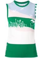 Thom Browne 4-bar Green Scenery Crew Neck