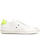 Leather Crown Distressed Sneakers - White