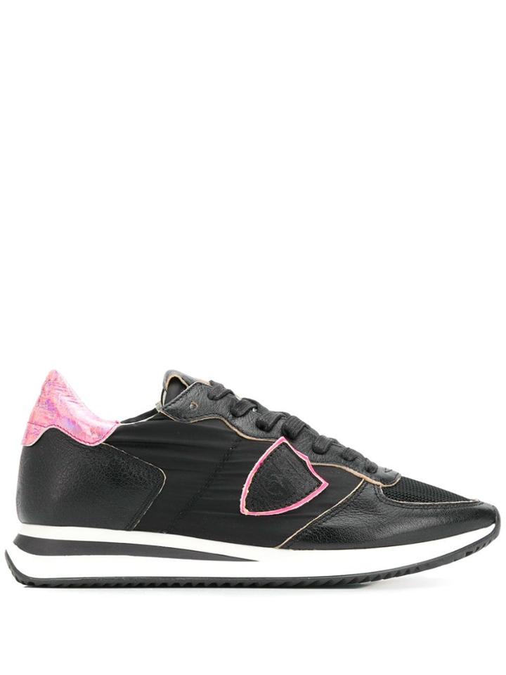 Philippe Model Tropez Panelled Lace-up Sneakers - Black