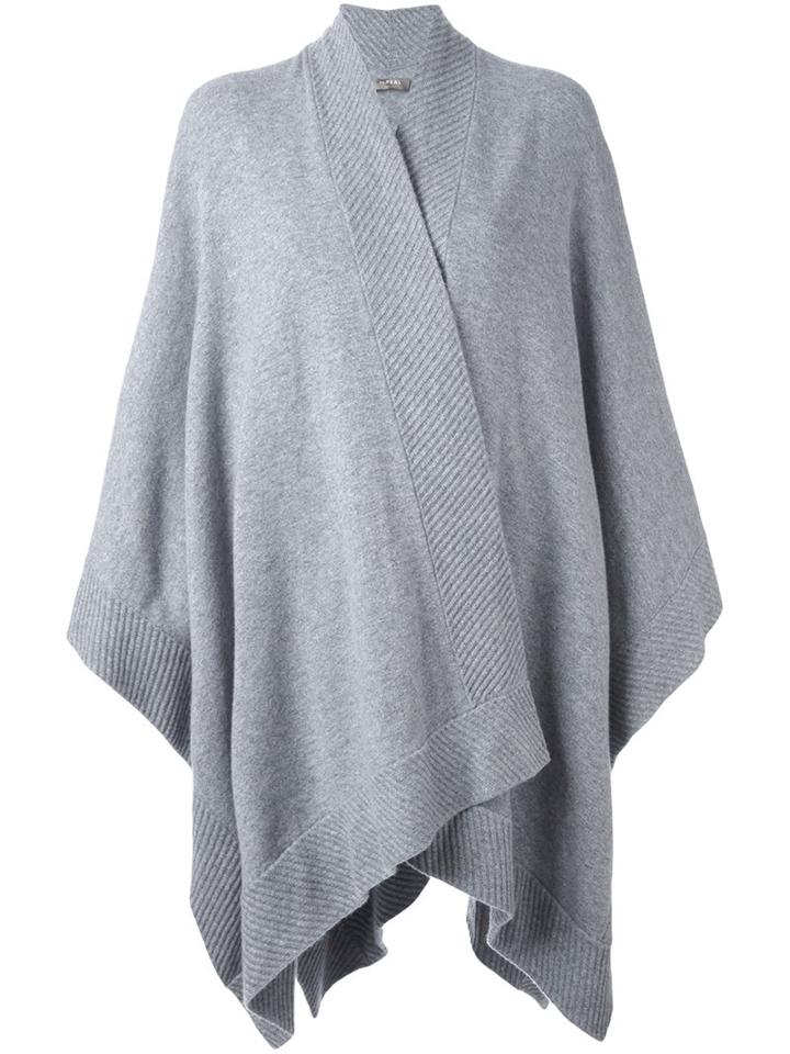 N.peal Cashmere Rib Edged Cardigan, Women's, Grey, Cashmere