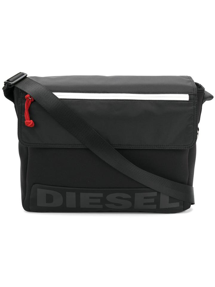 Diesel Fold Over Shoulder Bag - Black